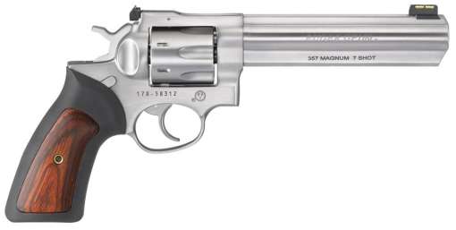 Ruger GP100 357 6IN 7RD Stainless Steel Black RBR/WD