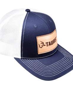 Taurus Leather Patch Logo Blue/White Mesh Hat