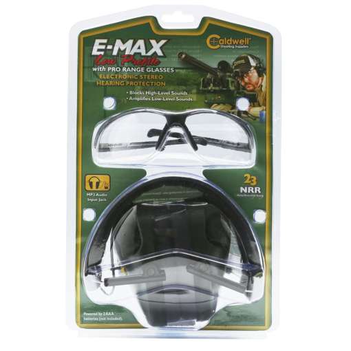 Caldwell E-Max Low Profile Electric Muffs & Glasses Combo