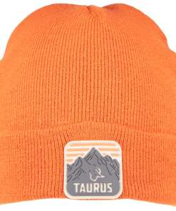 Taurus Logo Orange Cuff Knit Beanie w/ PVC Patch