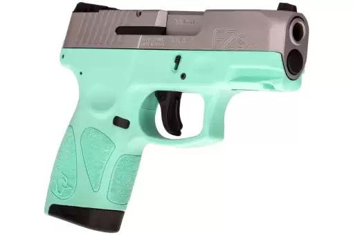 Matte Stainless / Cyan 9mm Luger Compact 7 Rds.