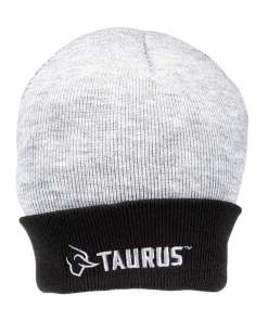 Taurus Grey/Black Cuff Knit Beanie